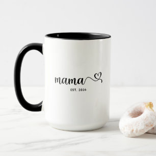 Minimalist Mama Swash Herz-Schriftzug Foto Tasse