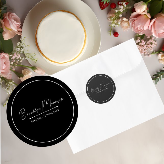  Minimalist Marketing Promotional Business  Runder Aufkleber (Von Creator hochgeladen)