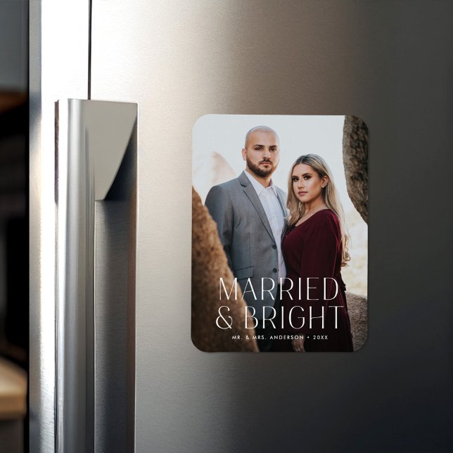 Minimalist Married and Bright Photo Magnet (Von Creator hochgeladen)