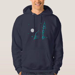 Minimalist Masjid an-Nabi & Full Moon Kapuzenpullo Hoodie