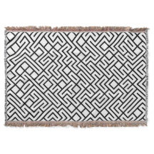 Minimalist Maze Lines Black Pattern