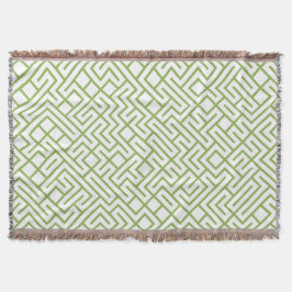 Minimalist Maze Lines Green Pattern Decke