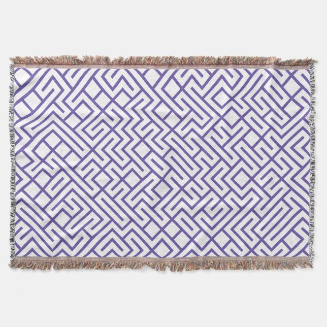 Minimalist Maze Lines Purple Pattern Decke (Vorderseite)
