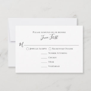 Minimalist Meal Choice Modern Template RSVP Karte