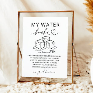 Minimalist Mein Wasser Ist Gebrochen Baby Shower S Poster