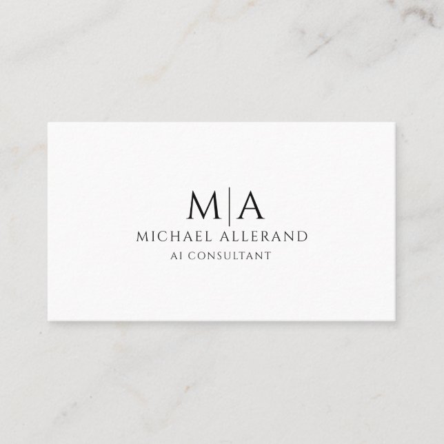 Minimalist Modern AI Consultant Business Card Visitenkarte (Vorderseite)