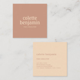 Minimalist Modern Antique Orange & Pale Peach Quadratische Visitenkarte