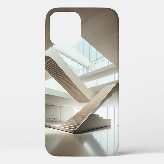 Minimalist Modern Architecture Stairs Sleek Beige Case-Mate iPhone Hülle (Rückseite)