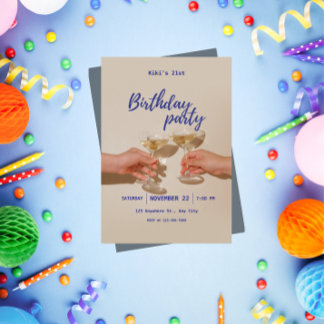 Minimalist Modern Birthday Party Invitation 