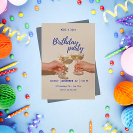 Minimalist Modern Birthday Party Invitation  Einladung