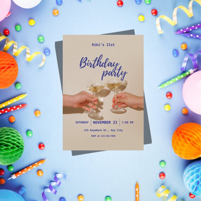 Minimalist Modern Birthday Party Invitation  Einladung (Von Creator hochgeladen)