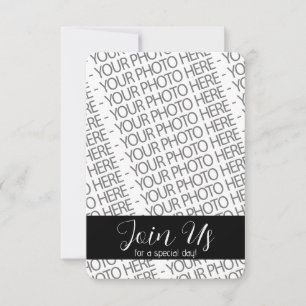 Minimalist Modern Black and White Photograph Save The Date