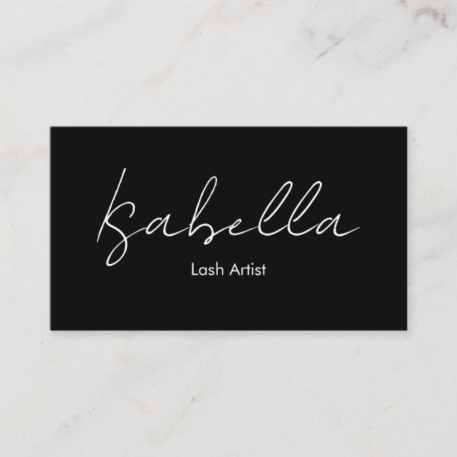 Minimalist Modern Black Lash Artist Visitenkarte (Vorderseite)