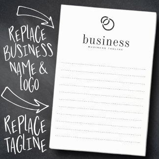 Minimalist Modern Chic Simple Business Name Logo Post-it Klebezettel