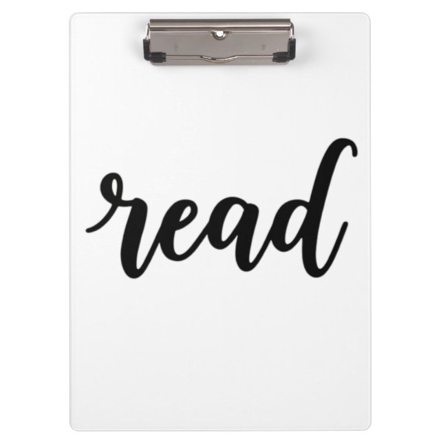 Minimalist Modern Cursive "read" Calligraphy Klemmbrett (Vorderseite)
