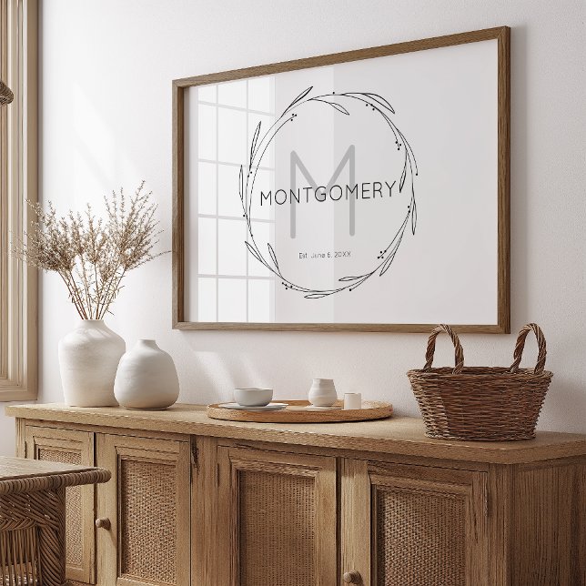 Minimalist Modern Custom Name Sign Wedding Gift Poster (Von Creator hochgeladen)