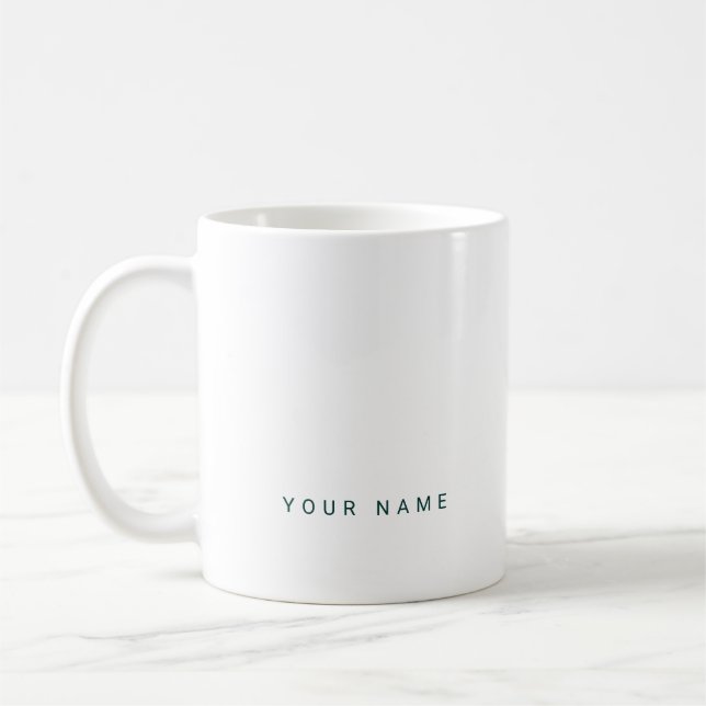 Minimalist Modern Custom Name, Text and Photo Kaffeetasse (Links)