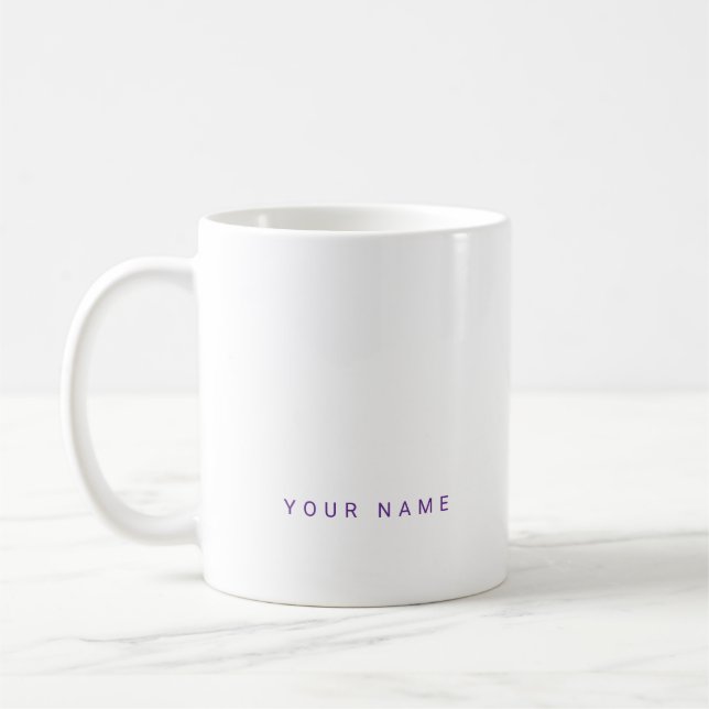 Minimalist Modern Custom Name, Text and Photo Kaffeetasse (Links)