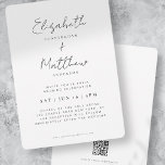 Minimalist Modern Elegant Chic Simple Wedding Einladung<br><div class="desc">Composed of  cursive script and serif typography. All against a backdrop of pure white. These elements are modern,  simple,  and chic.

This is designed by White Paper Birch Co. exclusive for Zazzle.

Available here:
http://www.zazzle.com/store/whitepaperbirch</div>
