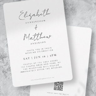 Minimalist Modern Elegant Chic Simple Wedding Einladung
