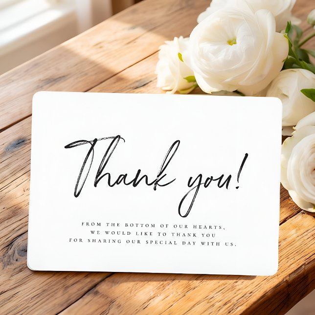 Minimalist Modern Elegant Simple Wedding Dankeskarte (Von Creator hochgeladen)