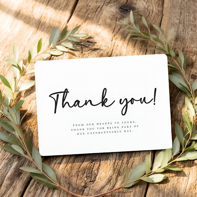 Minimalist Modern Elegant Simple Wedding Dankeskarte (Von Creator hochgeladen)