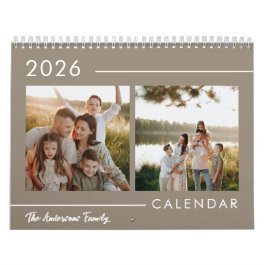 Minimalist Modern Family Photo 2026  Kalender