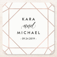 Minimalist Modern Geometric Diamond Wedding
