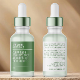 minimalist modern green dropper bottle label adressaufkleber