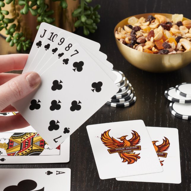 Minimalist Modern Monogram back Custom Poker Cards Spielkarten (In Situ)