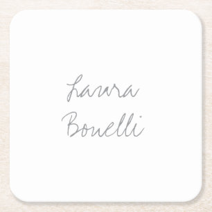 Minimalist Modern Professionell Ihr Name Rechteckiger Pappuntersetzer