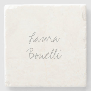 Minimalist Modern Professionell Ihr Name Steinuntersetzer