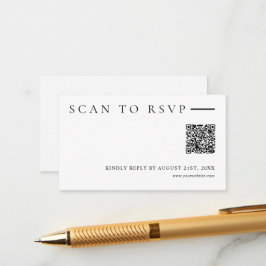 Minimalist Modern QR Code Wedding Website RSVP Begleitkarte