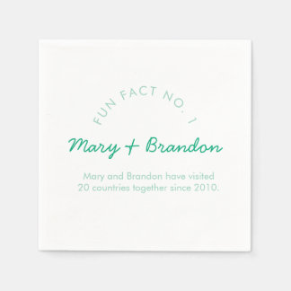 Minimalist Modern Typography Fun Fact Wedding Serviette