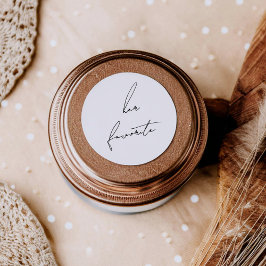 Minimalist Modern & Whimsical Her Favorite Runder Aufkleber