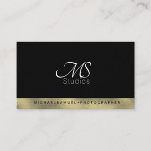 Minimalist monochrome Gold-Fotografie-Designer Visitenkarte