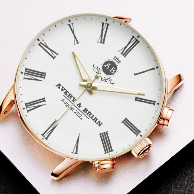 Minimalist Monogram Custom Engraved  Name  Armbanduhr (Von Creator hochgeladen)