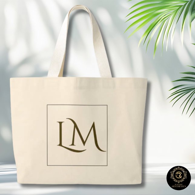 Minimalist Monogram Everyday Cotton Tote Bag Jumbo Stoffbeutel (Von Creator hochgeladen)