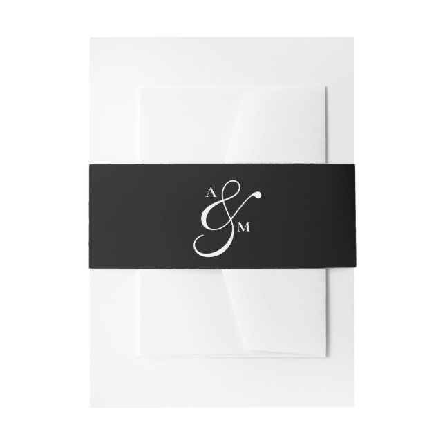 Minimalist Monogram Script Ampersand Einladungsbanderole (Vorderseite Beispiel)