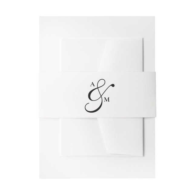 Minimalist Monogram Script Ampersand Einladungsbanderole (Vorderseite Beispiel)