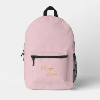 Minimalist monogram script pink bedruckter rucksack
