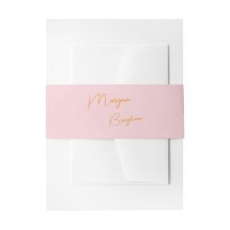 Minimalist monogram script pink einladungsbanderole