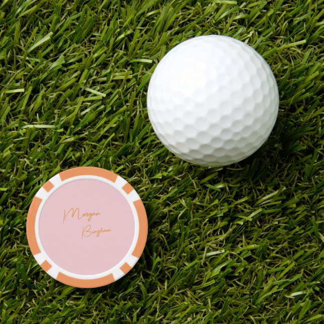 Minimalist monogram script pink pokerchips (Goldmontage-Clips)