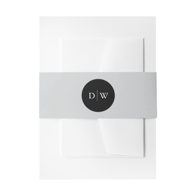 Minimalist Monogram Wedding Einladungsbanderole (Vorderseite Beispiel)