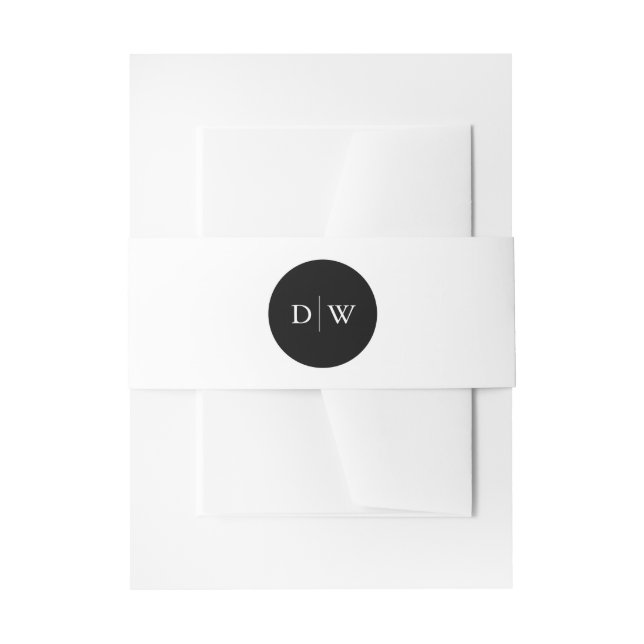 Minimalist Monogram Wedding Einladungsbanderole (Vorderseite Beispiel)