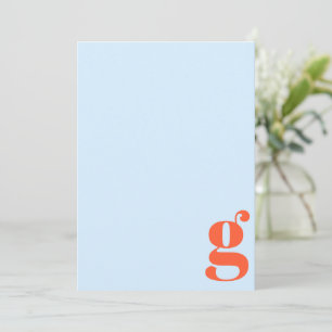 Minimalist monogrammierter Anfangsbuchstabe Retro Mitteilungskarte