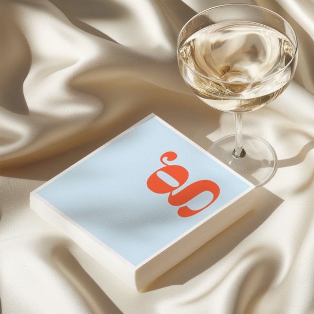 Minimalist monogrammierter Anfangsbuchstabe Retro  Serviette (Von Creator hochgeladen)