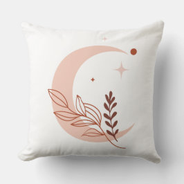 Minimalist Moon & Stars Throw Pillow Kissen