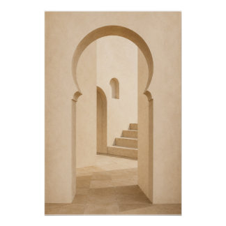Minimalist Moroccan Archway Wall Art Poster 