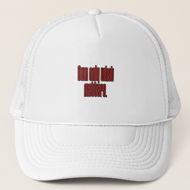 Minimalist Motivational Quote Baseball Cap — Moder Truckerkappe (Vorderseite)